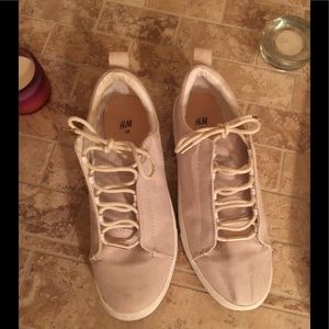 Khaki colored H & M sneakers